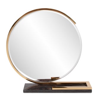 Gatsby Table Mirror with Black Marble Tray