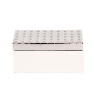 White Decorative Box with Silver Lid