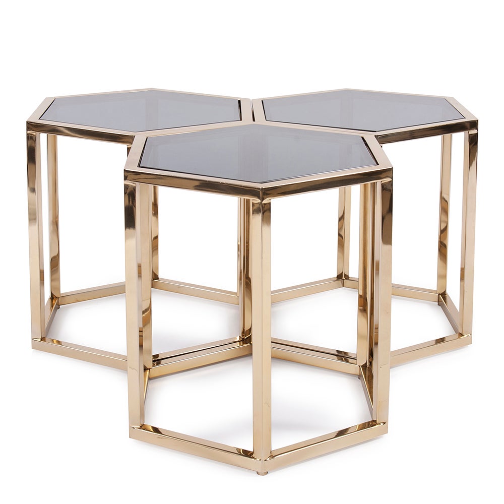 stainless steel coffee table set