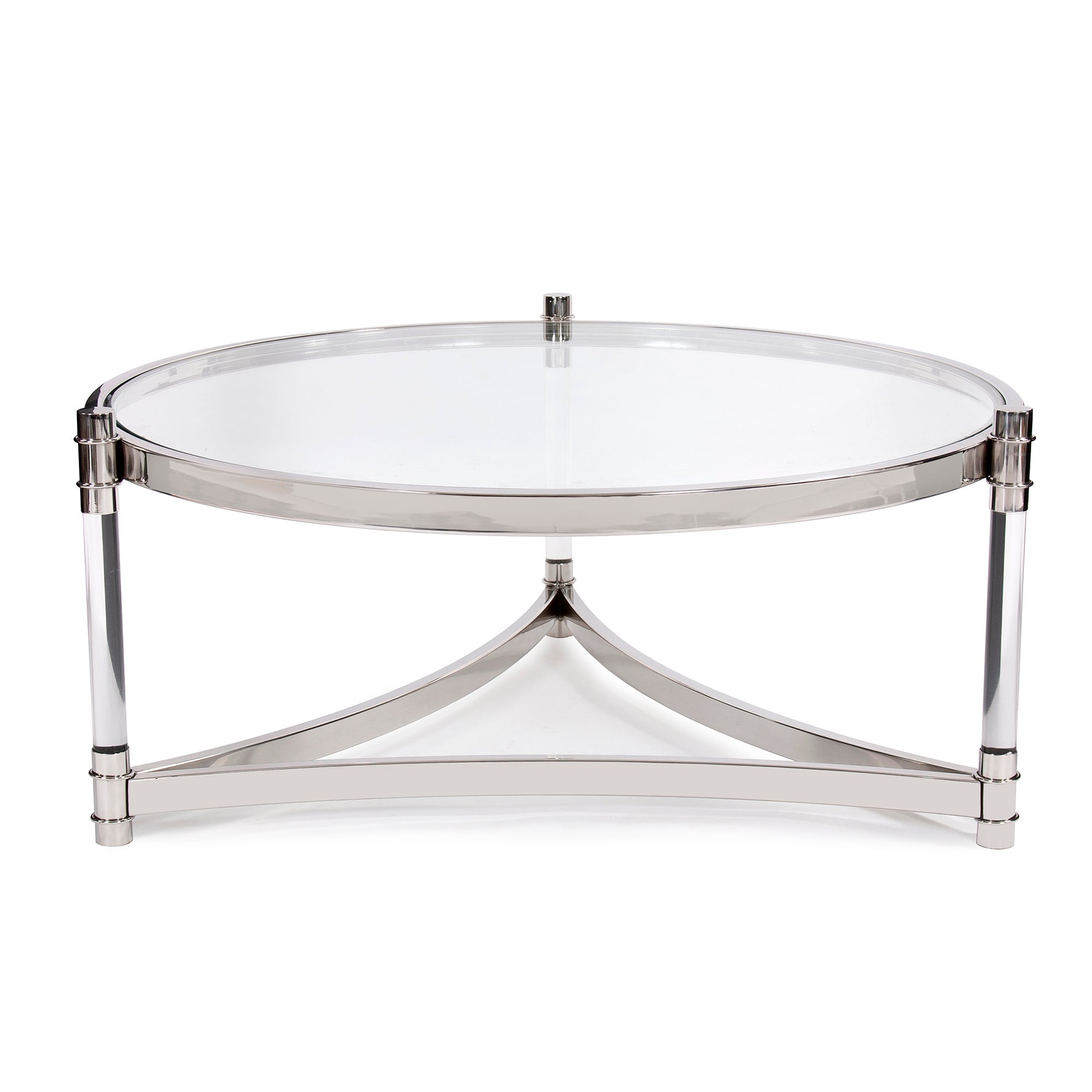 stainless steel coffee table round