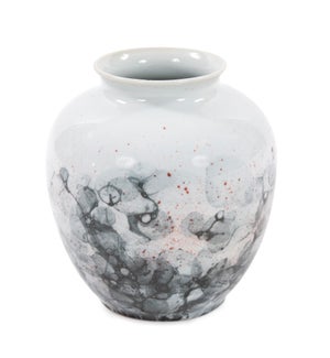 Gray and White Soap Bubble Porcelain Vase, Small