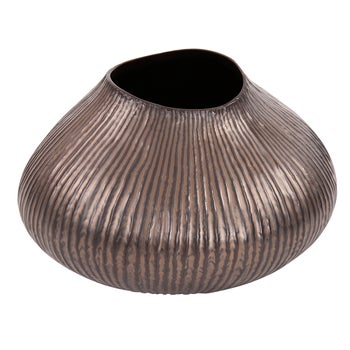 Ribbed Bronze Freeform Vase, Small