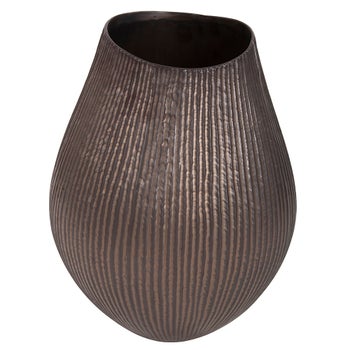 Ribbed Bronze Freeform Vase, Large