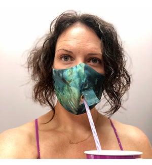 Happy Hour Reusable Face Mask in Tie Dye Indigo
