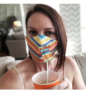 Happy Hour Reusable Face Mask in Tracon Stripe