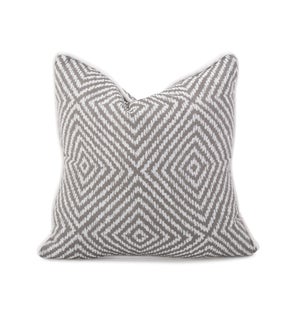 20 x 20 Outdoor Pillow Helm Pewter- Poly Insert