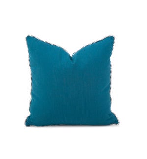 20 x 20 Outdoor Pillow with Dec Cord, Seascape Turquoise- Poly Insert