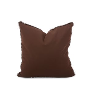 20 x 20 Outdoor Pillow with Dec Cord, Seascape Chocolate- Poly Insert