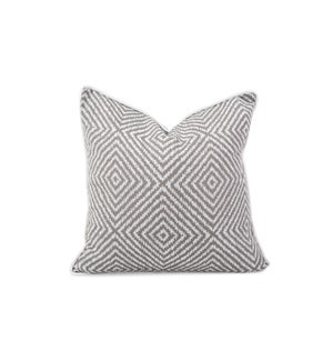 24 x 24 Outdoor Pillow Helm Pewter- Poly Insert