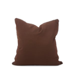 24 x 24 Outdoor Pillow with Dec Cord, Seascape Chocolate- Poly Insert