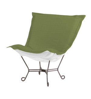 Scroll Puff Chair Seascape Moss Titanium Frame