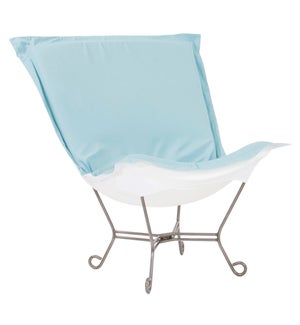 Scroll Puff Chair Seascape Breeze Titanium Frame