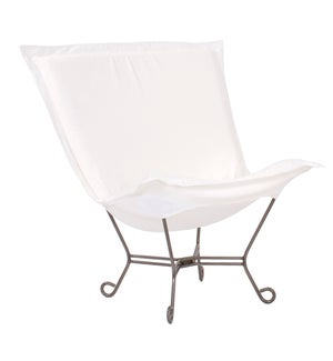 Scroll Puff Chair Seascape Natural Titanium Frame