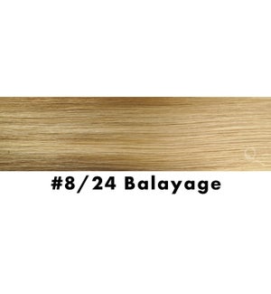 Tape-in Hair Extensions, Color #8/24, 18" Long, Straight, 10pcs, Balayage