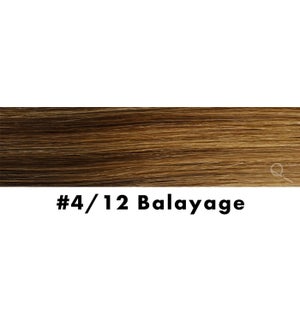 Tape-in Hair Extensions, Color #4/12, 22" Long, Straight, 10pcs, Balayage