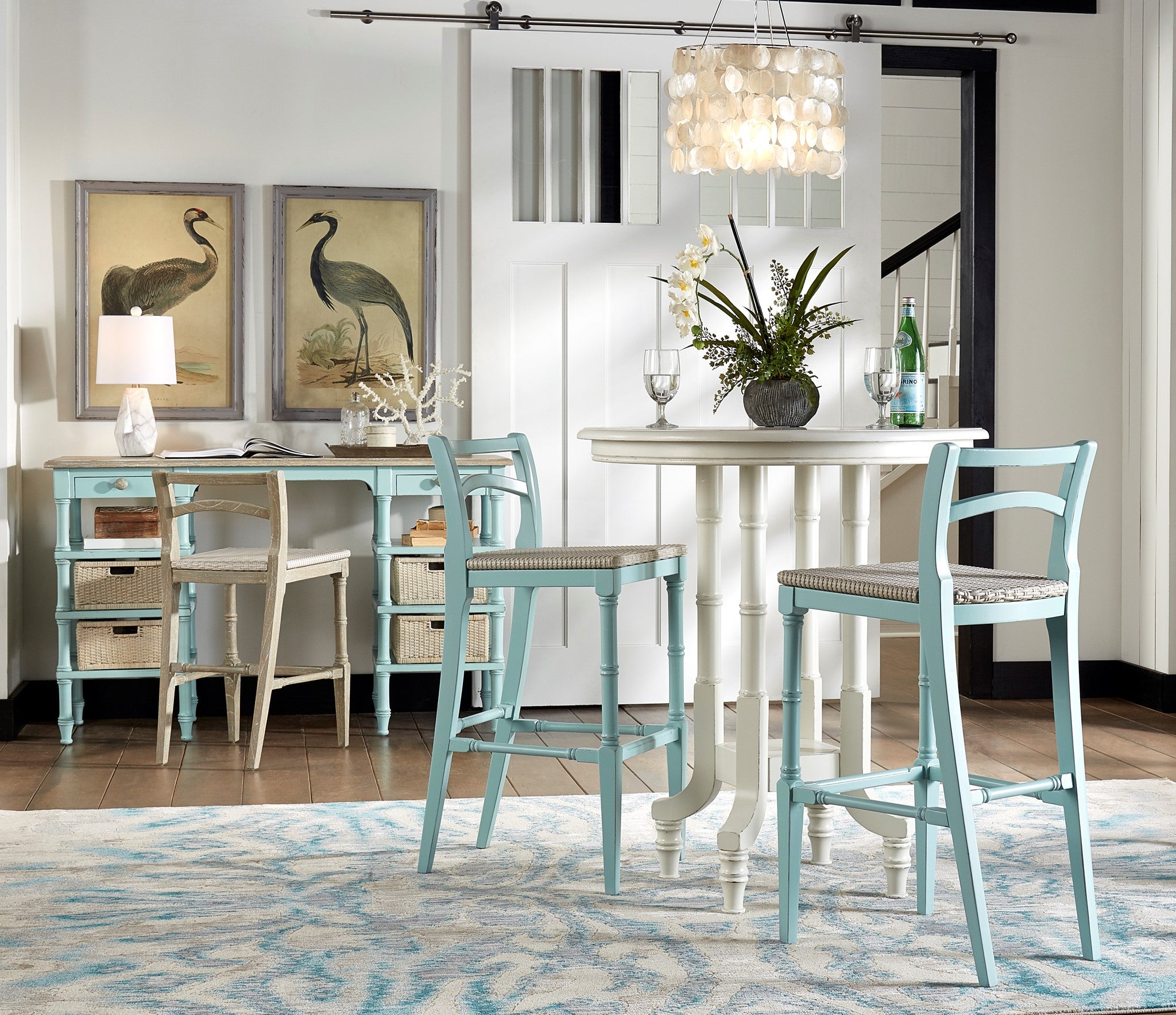 Turquoise counter deals height stools