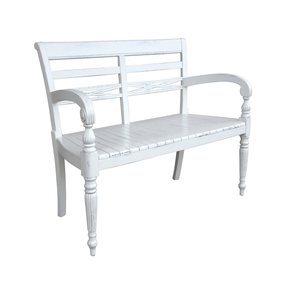 RAFFLES BENCH - WHT - accents & accessories | TRADEWINDS Furniture