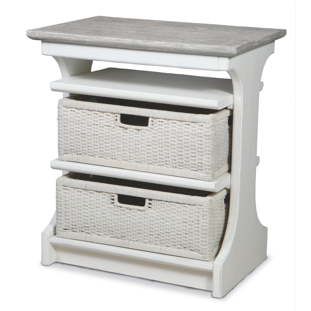 KENNEDY CHAIRSIDE TABLE - WH/RW+