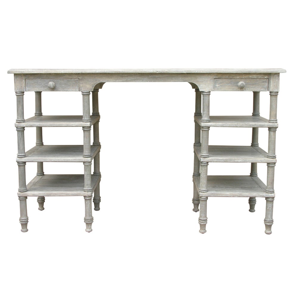 ISLAND DESK CONSOLE - WHT/RW+