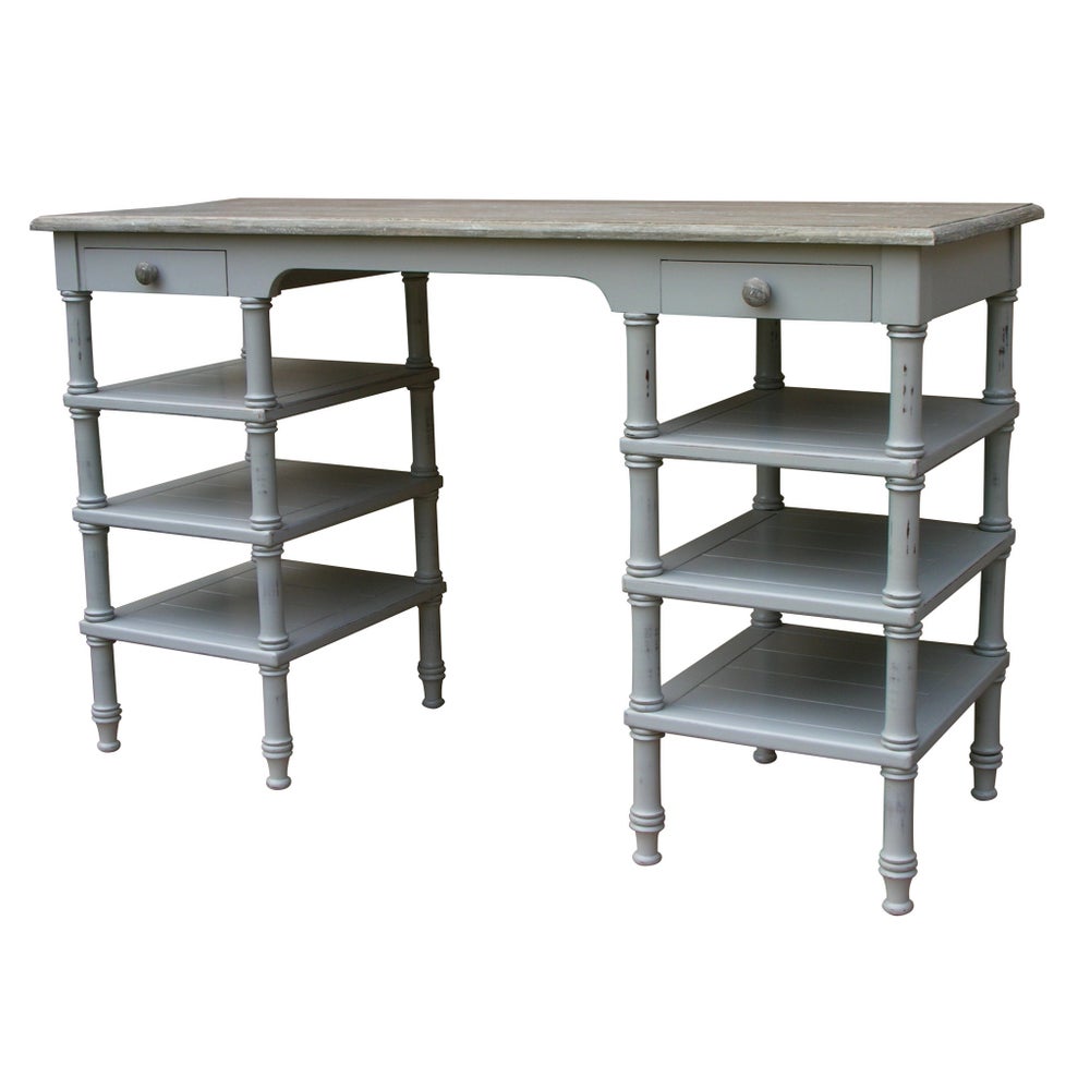 ISLAND DESK CONSOLE - WHT/RW+