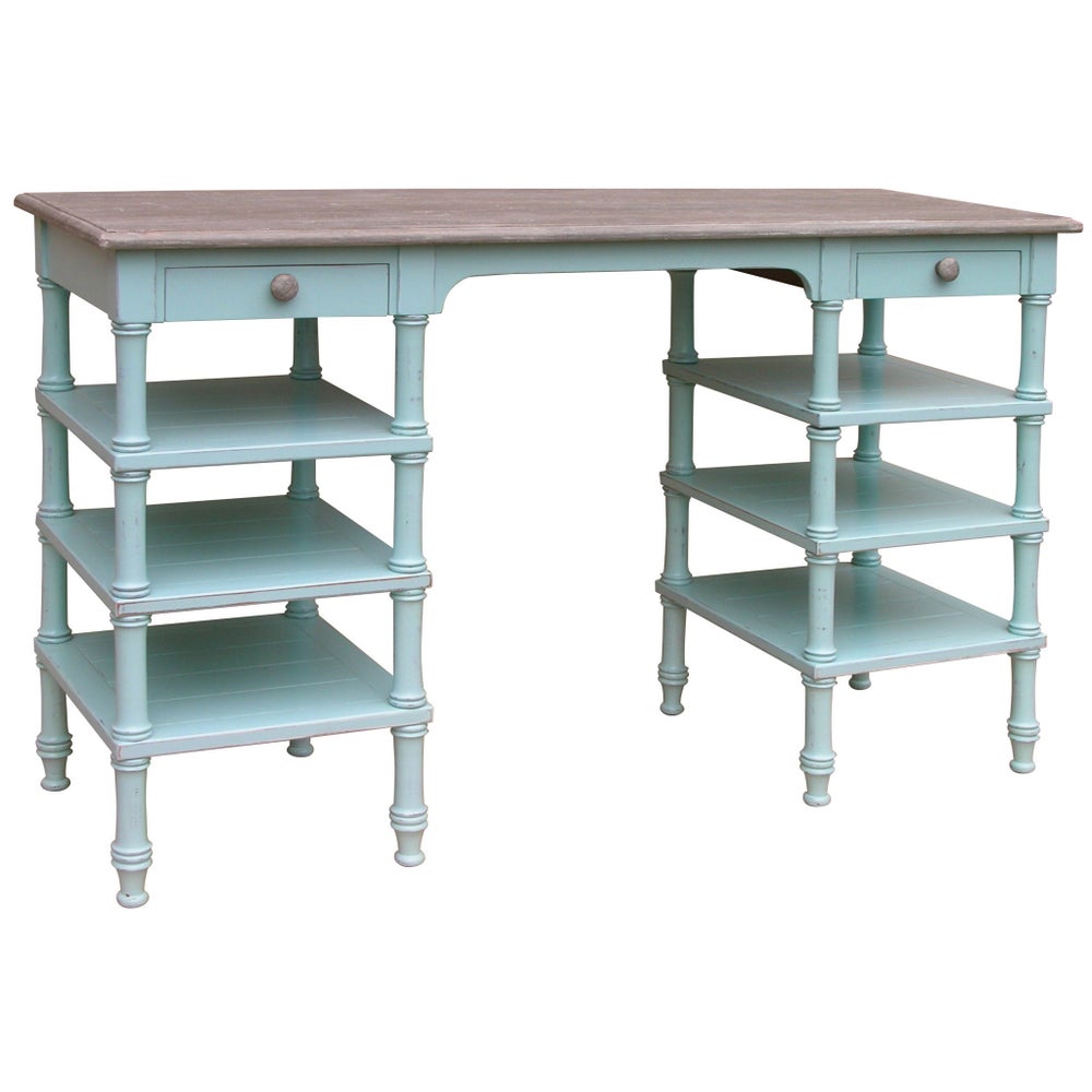 ISLAND DESK CONSOLE - WHT/RW+
