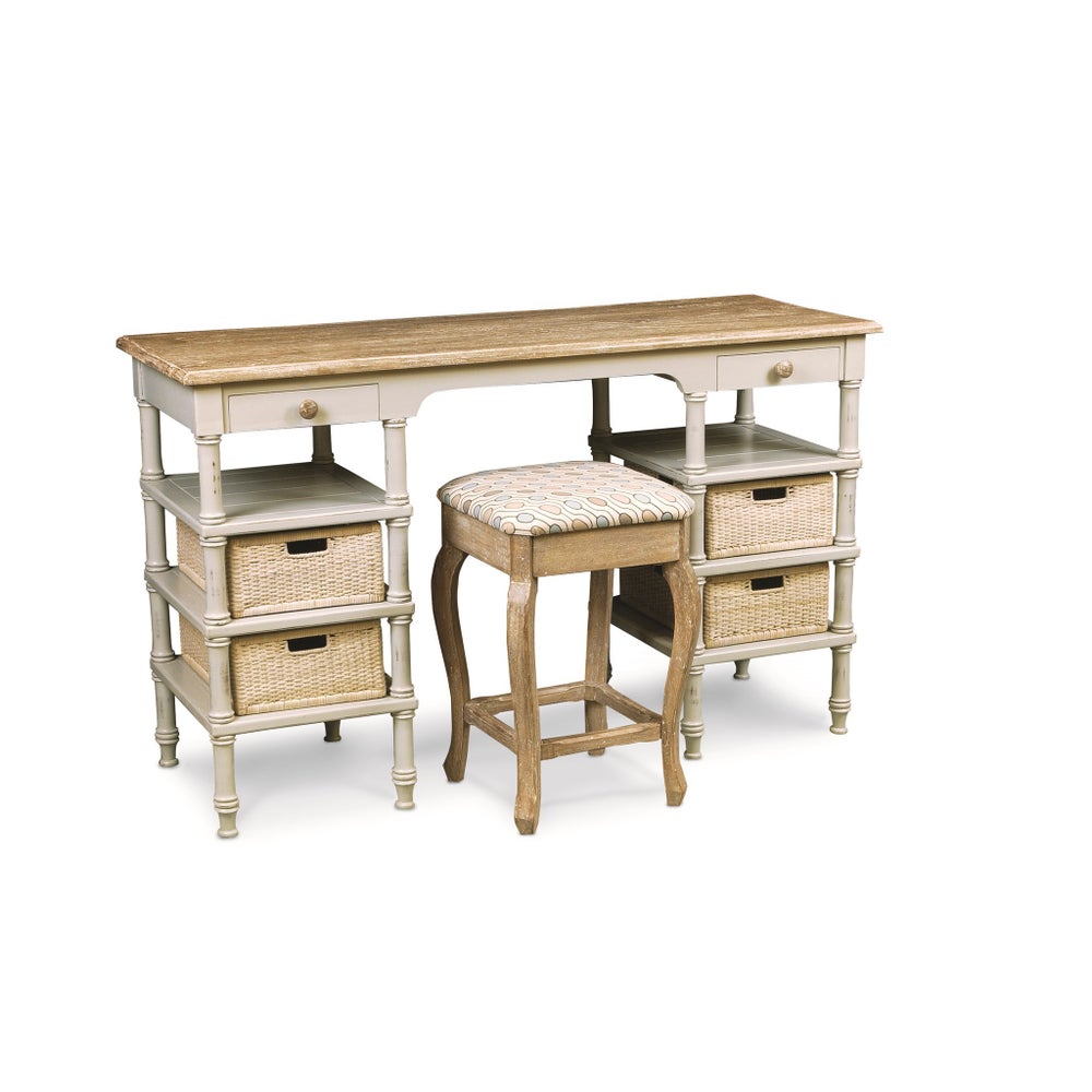 ISLAND DESK CONSOLE - WHT/RW+