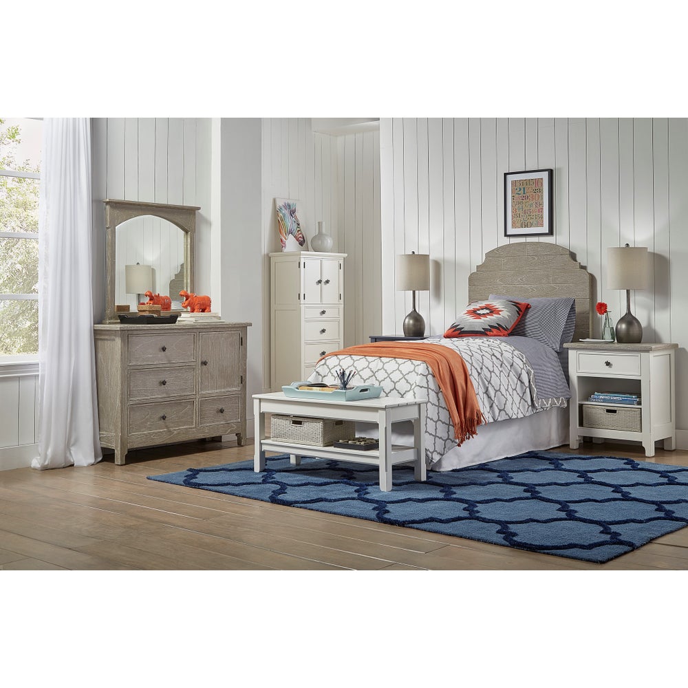 COTTAGE PLANK TWIN BENCH - WHT