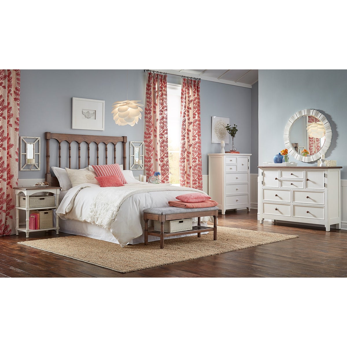 ISLAND SPINDLE QUEEN HEADBOARD - NVY