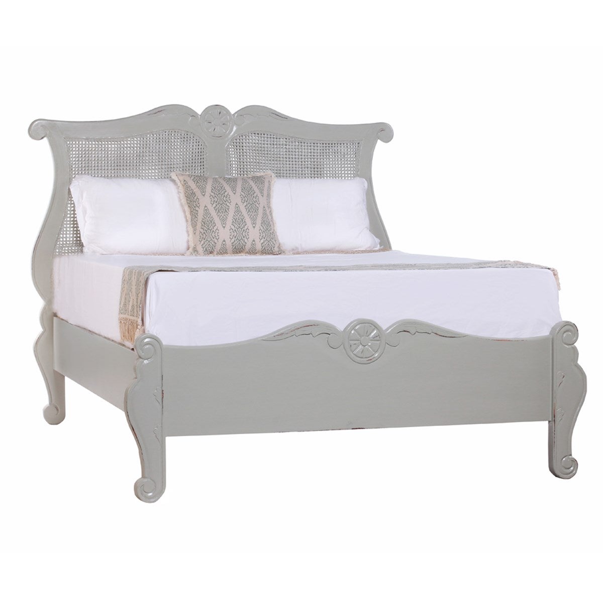 Provencial Queen Bed w/Cane