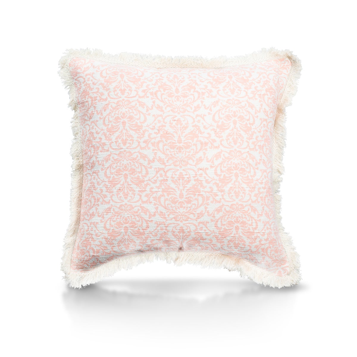Pillow, 20" with Fringe - Damask, Coral