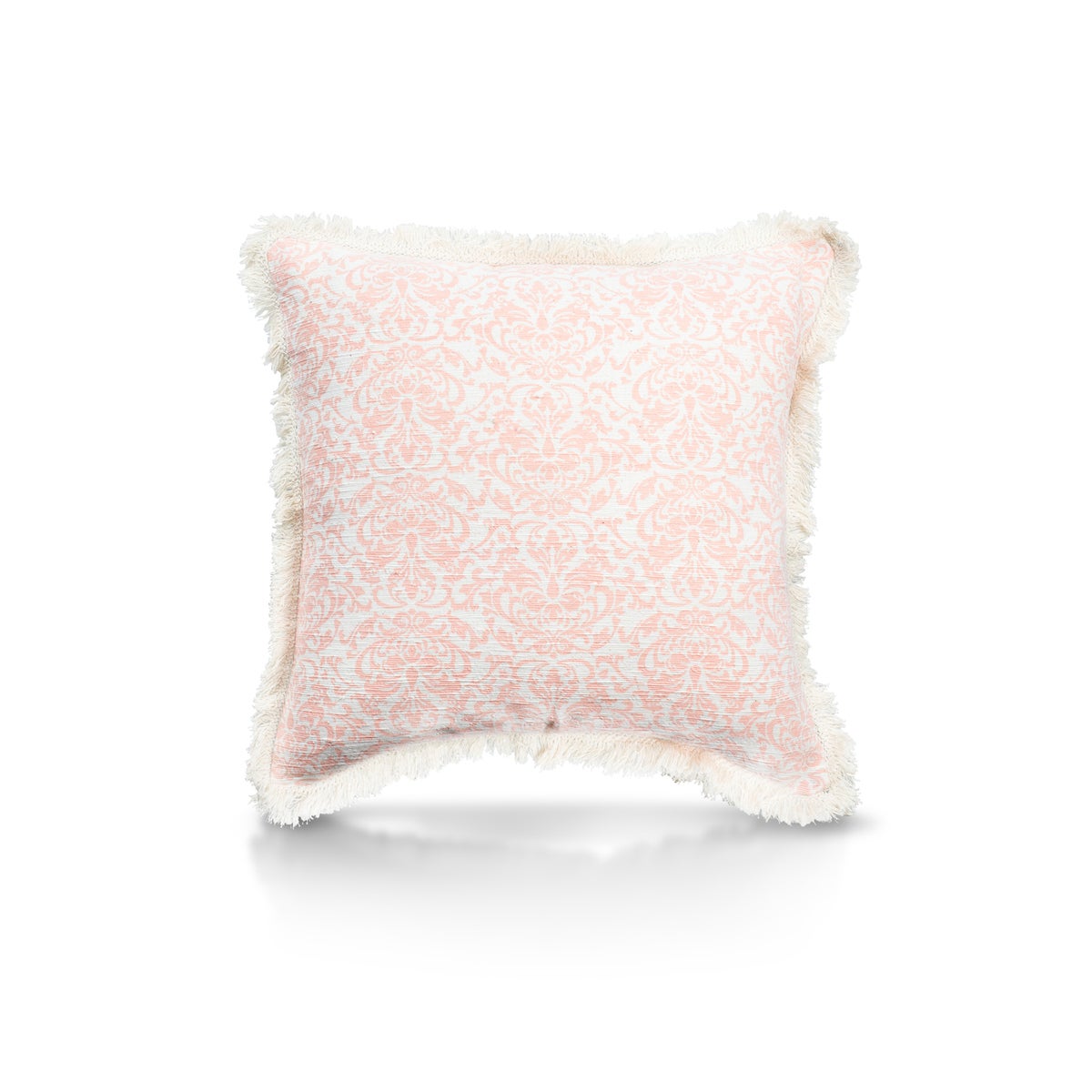 Pillow, 20" with Fringe - Damask, Coral