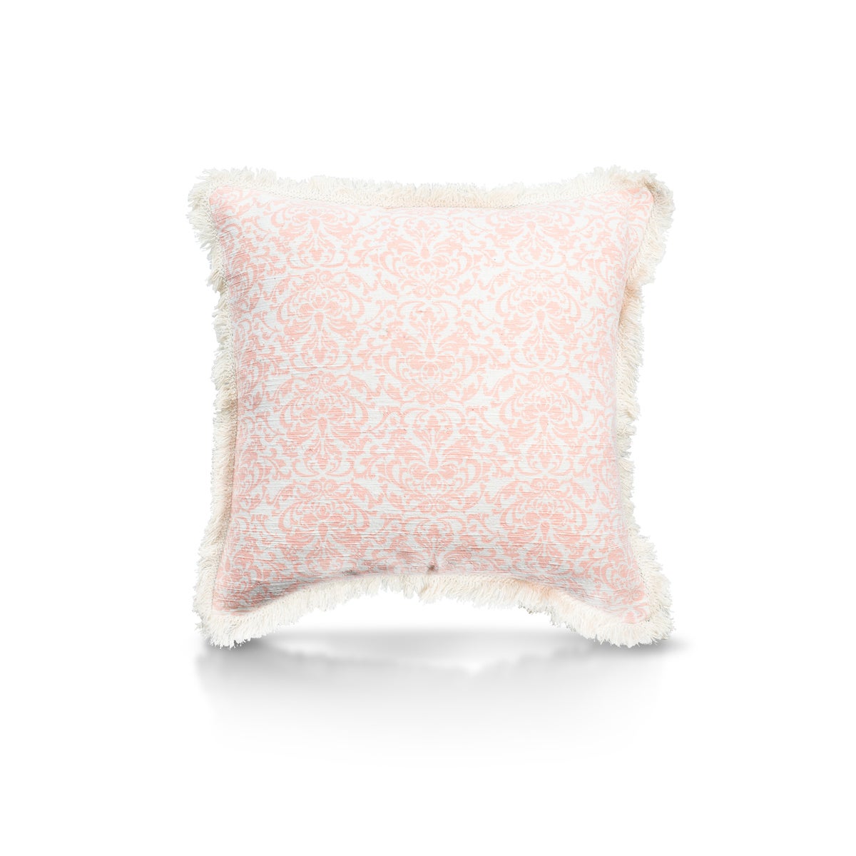 Pillow, 20" with Fringe - Damask, Coral