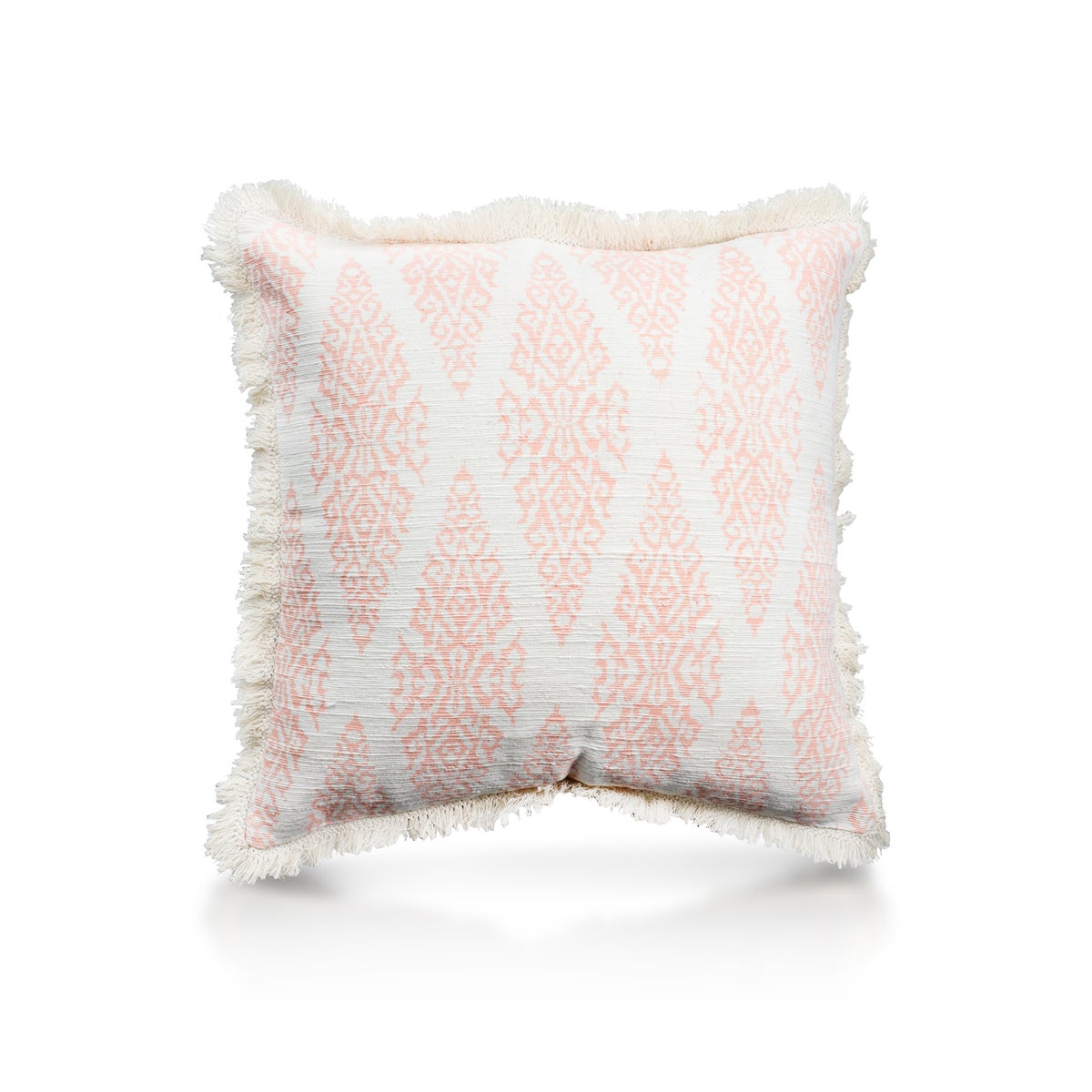 Pillow, 20" with Fringe - Ikat, Coral
