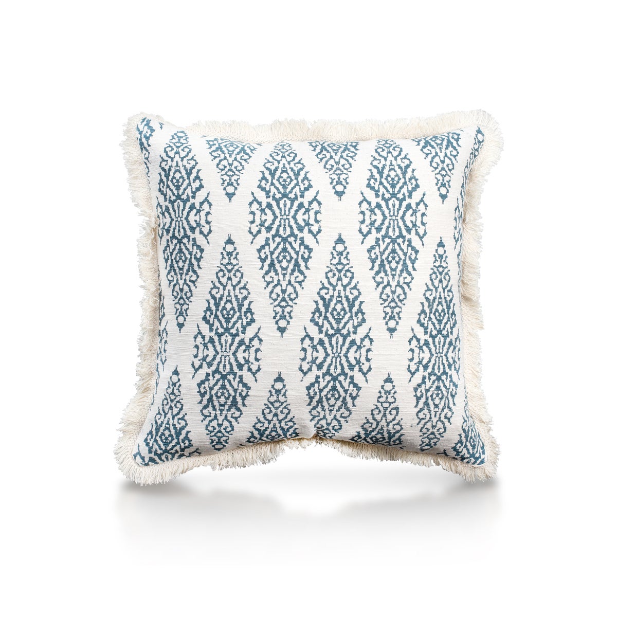 Pillow, 20" with Fringe - Ikat, Denim
