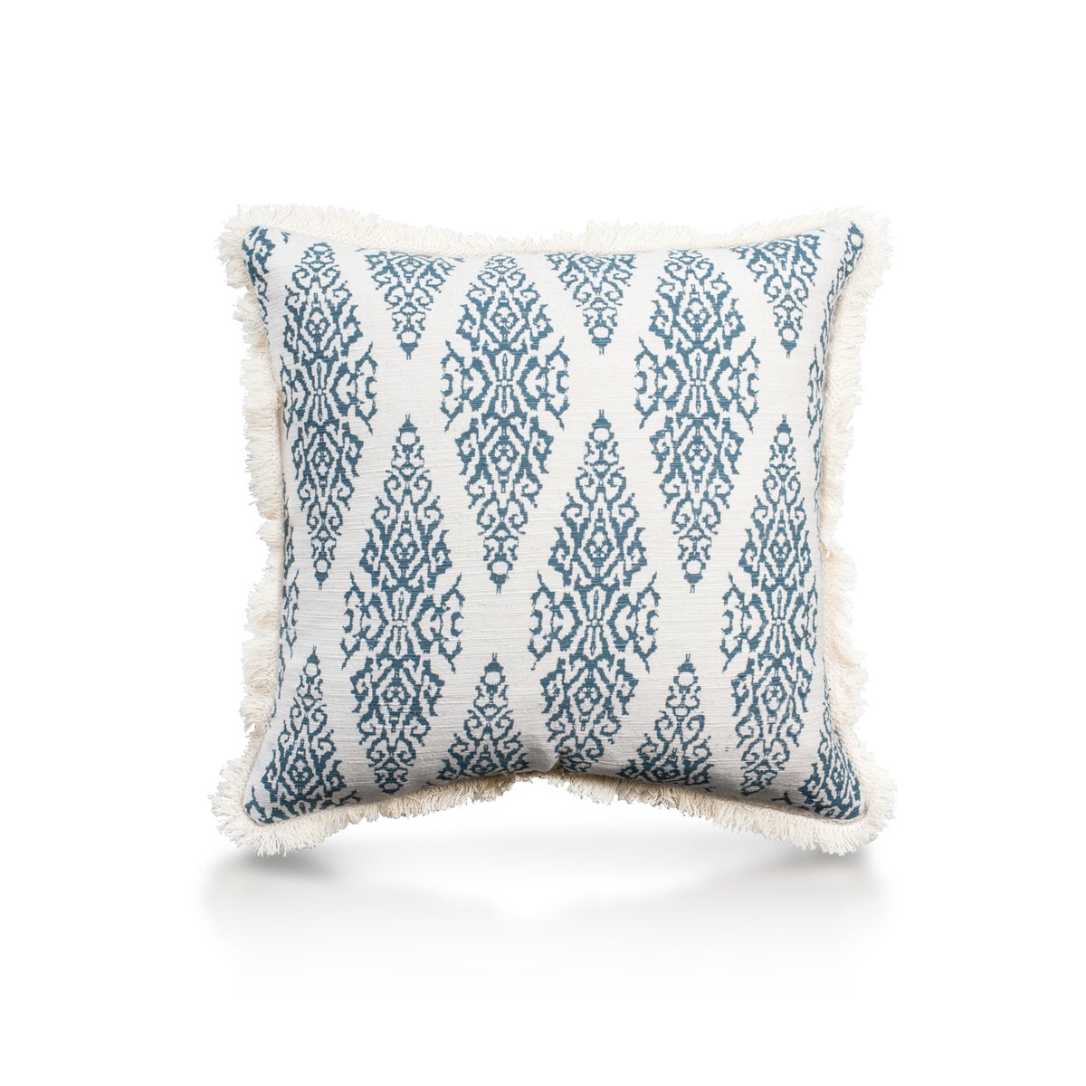 Pillow, 20" with Fringe - Ikat, Turqoise