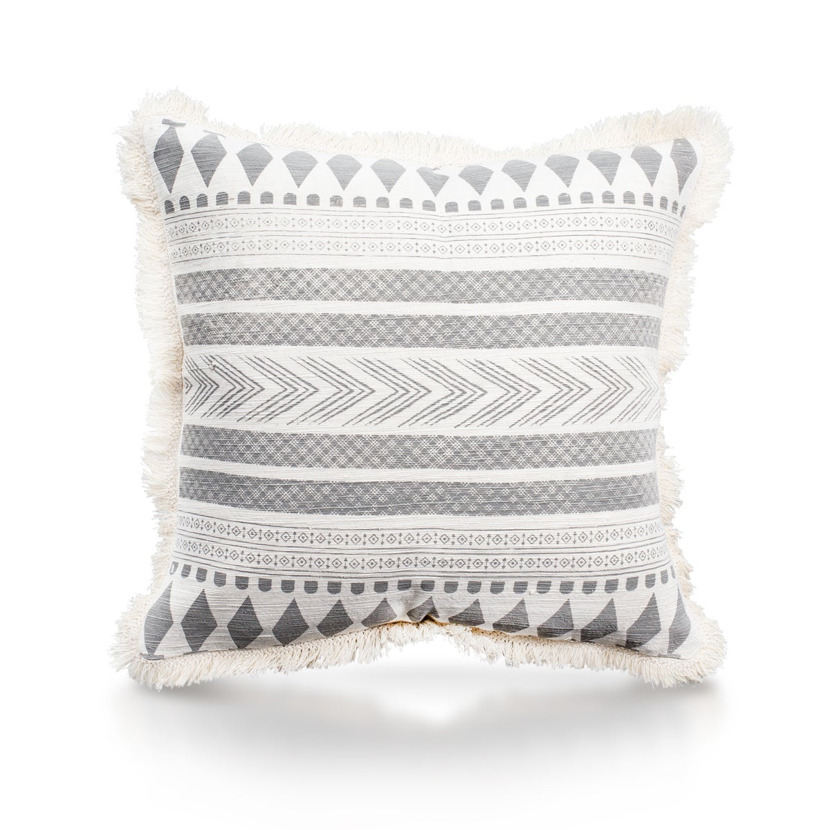 Pillow, 20" with Fringe - Stella, Cool Gray