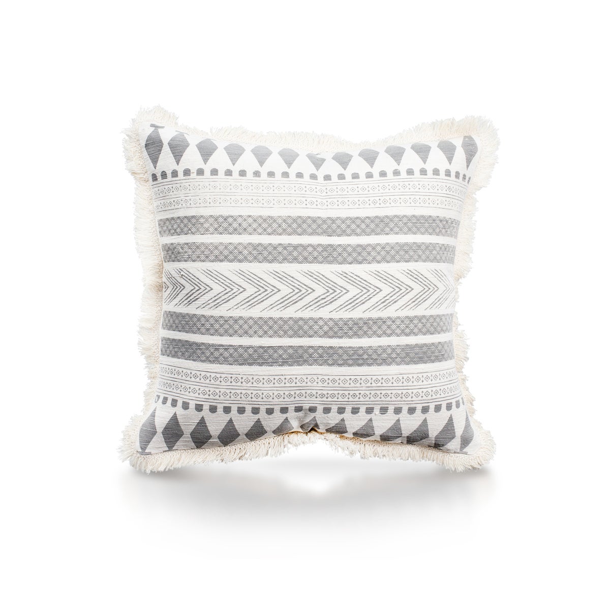 Pillow, 20" with Fringe - Stella, Cool Gray