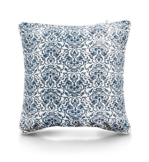 Pillow, 24" with Piping - Damask, Denim