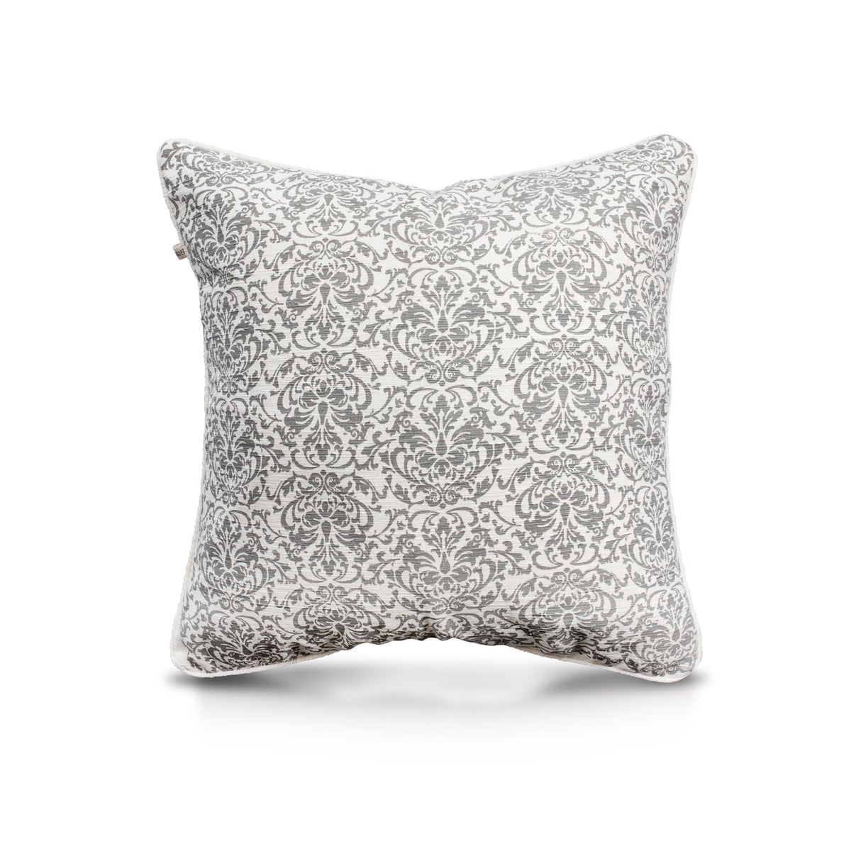 Pillow, 24" with Piping - Damask, Cool Gray