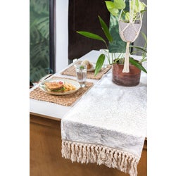 Table Runner with Fringe - Solid (Natural)
