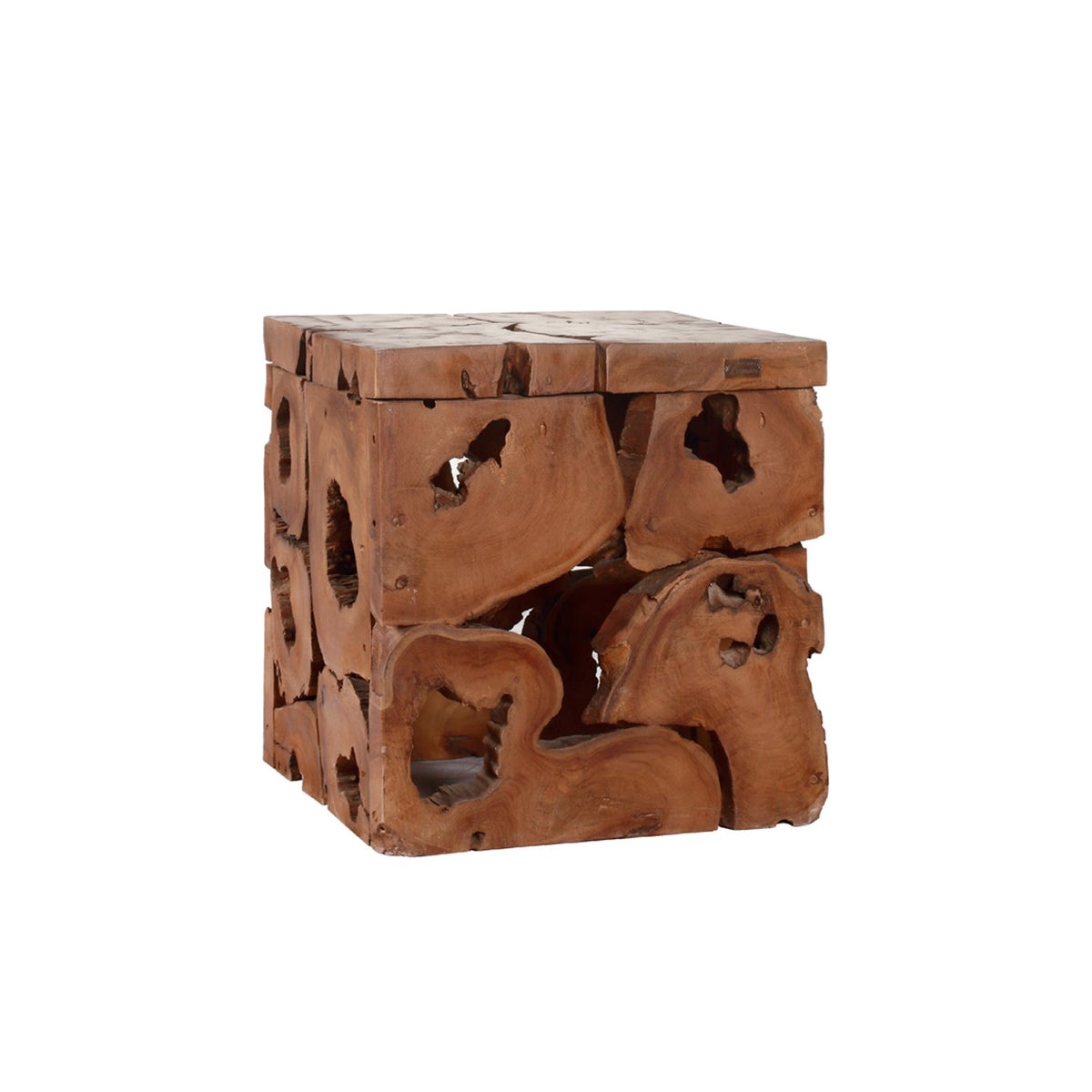 Sliced Teak Side Table