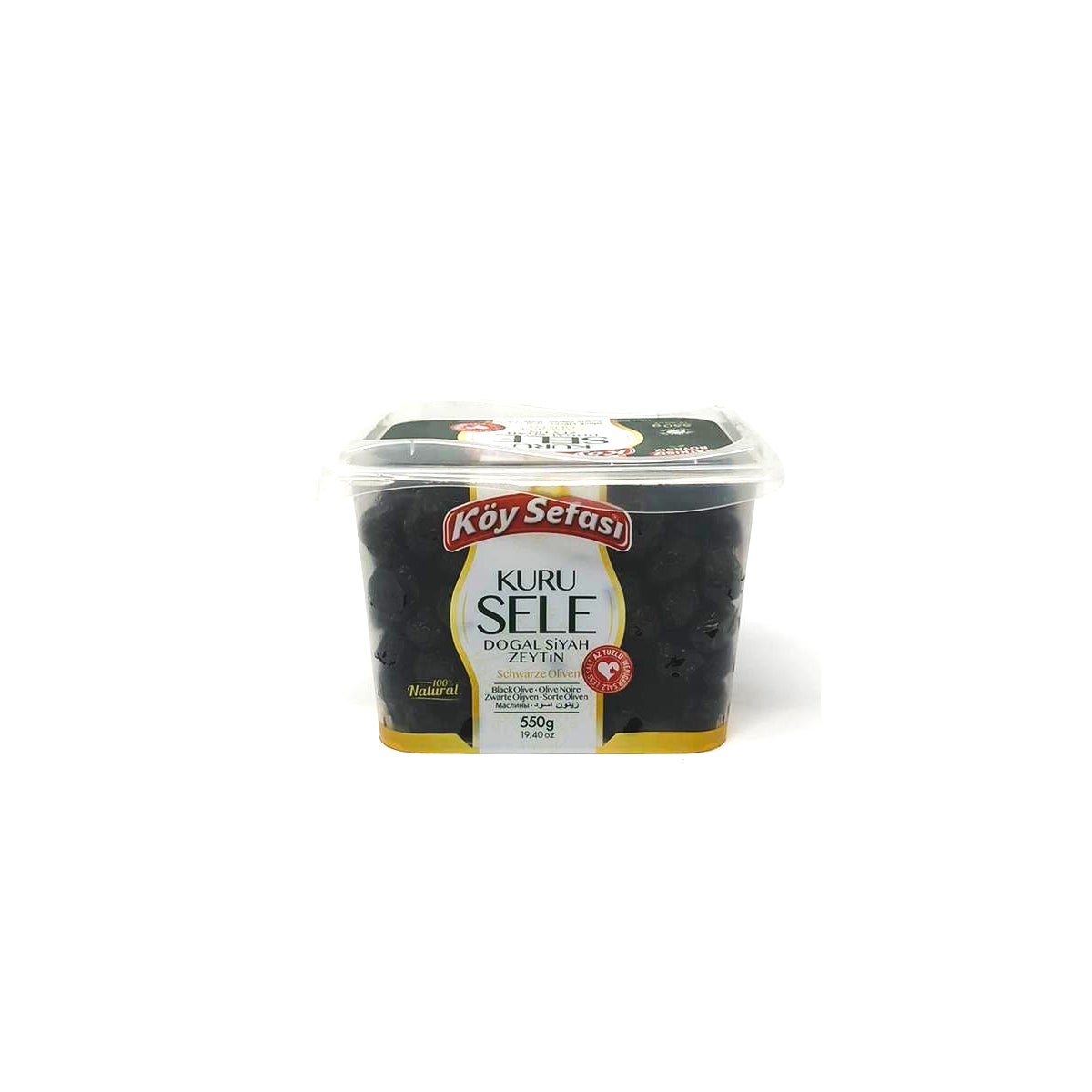 KOY SEFASI BLACK OLIVES IN BOWL DRIED -KURU SELE 550 GR*12