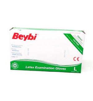 BEYBI LATEX POWDERED GLOVES - LARGE 100X1