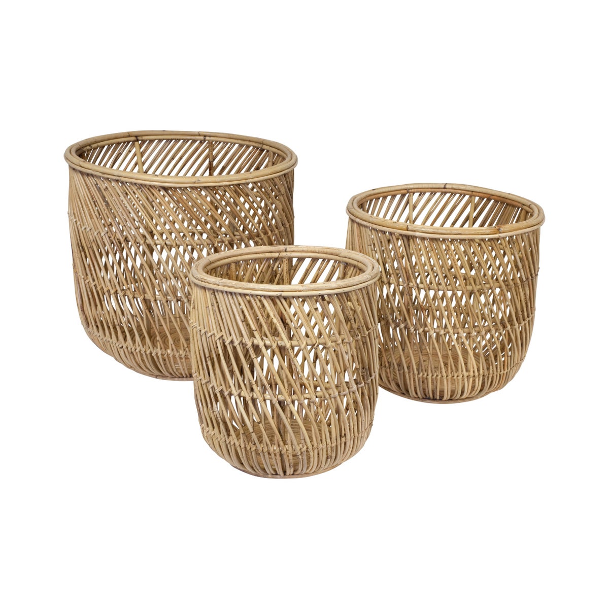 Swirl Rattan Basket Set of 3