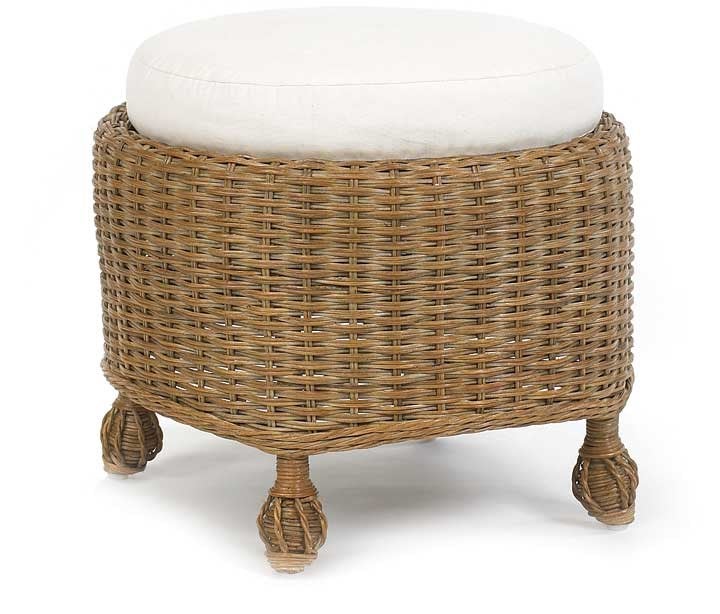 Round discount wicker footstool