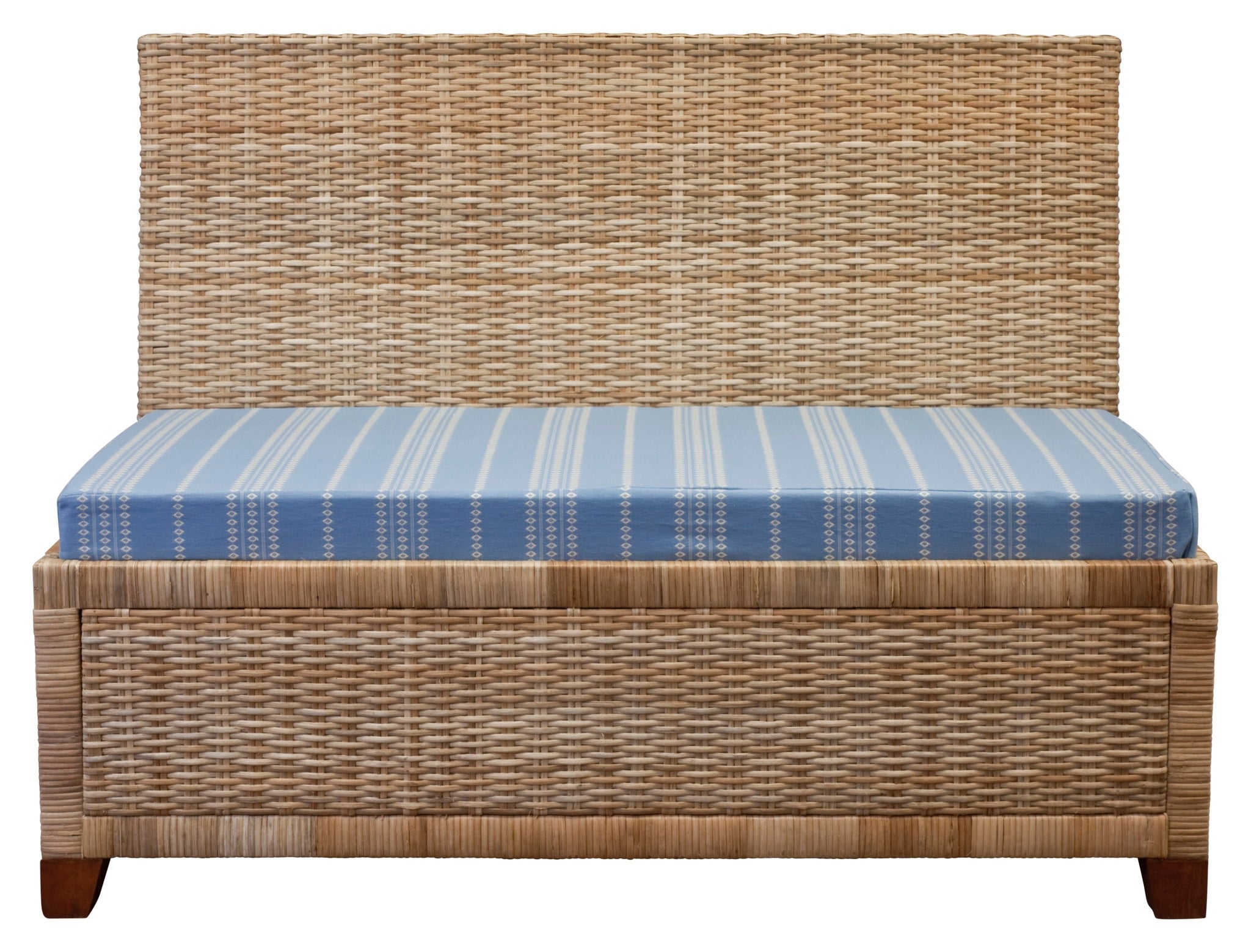 wicker banquette bench