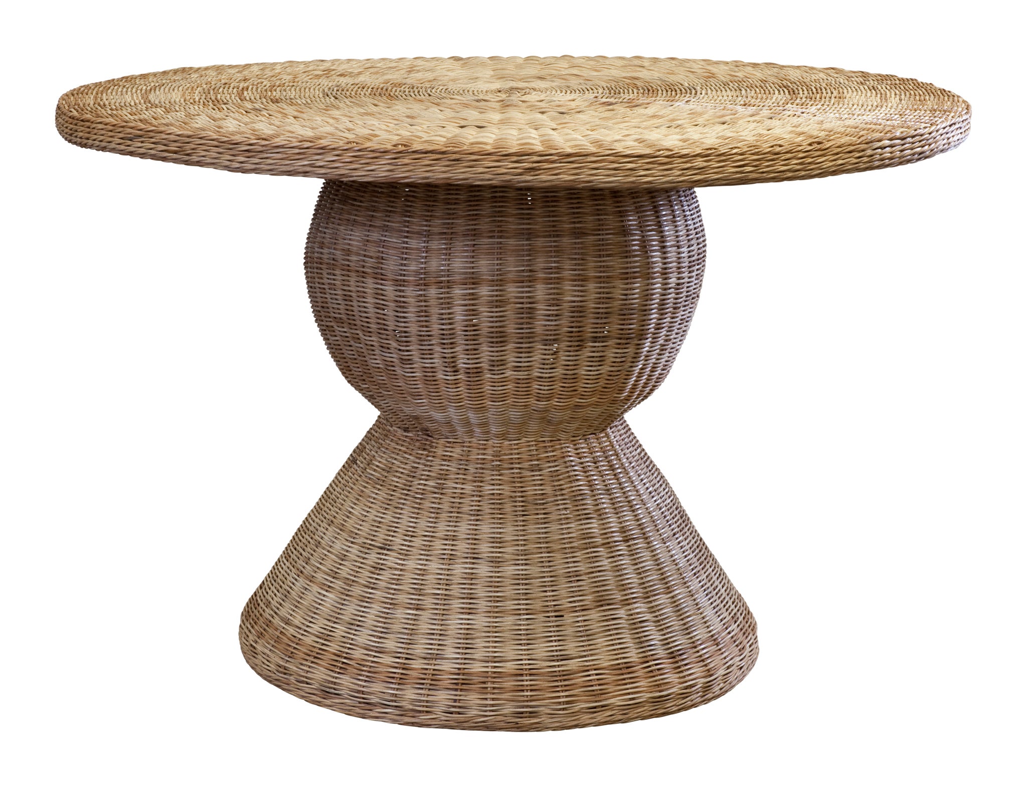 rattan pedestal dining table