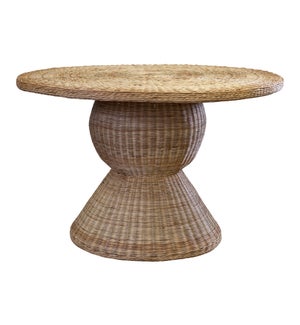 Wicker Pedestal Bauble Dining Table 60"