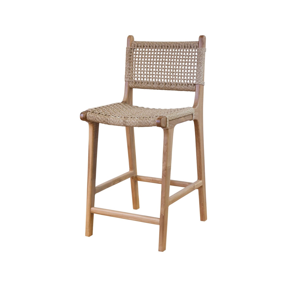 Woven Teak Counterstool