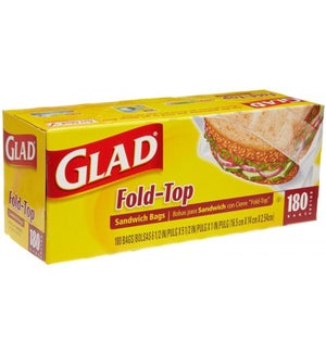 GLAD #60771 SANDWICH BAGS FOLD TOP